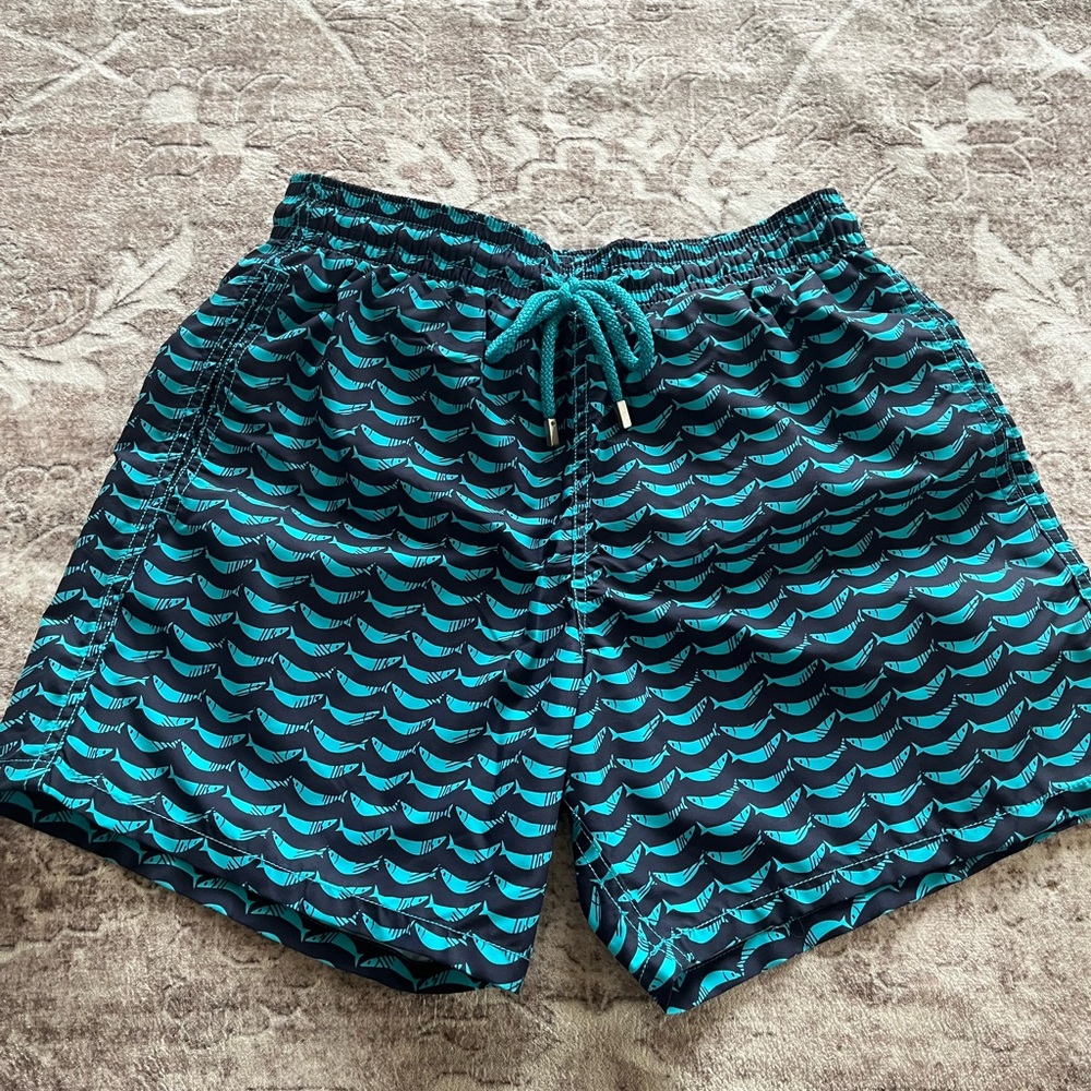 Vilebrequin Navy and Teal Swim Trunks